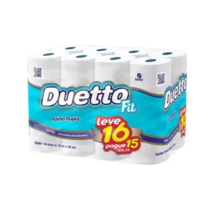 PAPEL HIGIENICO FOLHA DUPLA DUETTO NEUTRO 30M LEVE 16 PAGUE 15 - 4X16UND